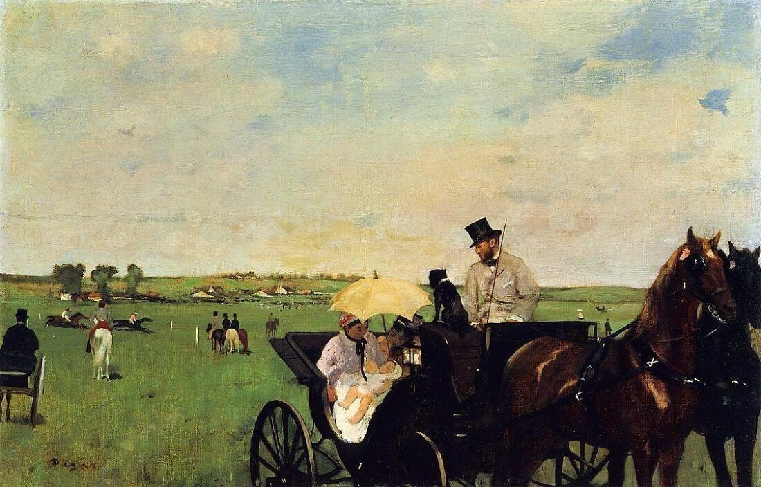 A Carriage at The Races, 1870 by Edgar Degas