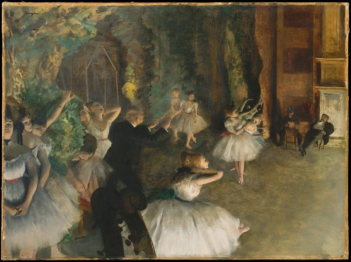 Ballet Rehearsal on Stage, 1874 by Edgar Degas