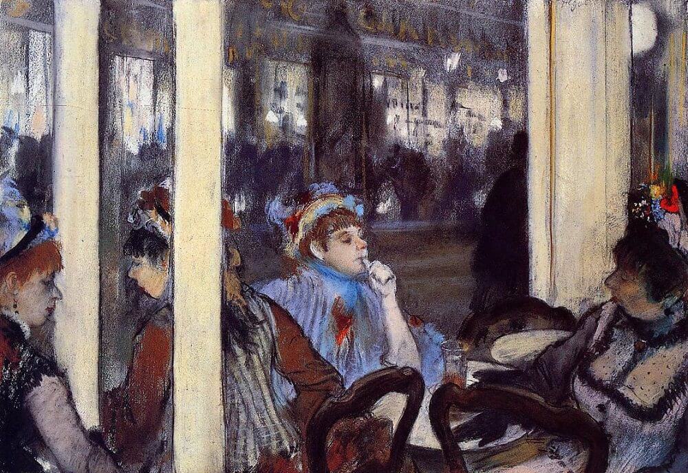 Women in Front of a Cafe, 1877 by Edgar Degas