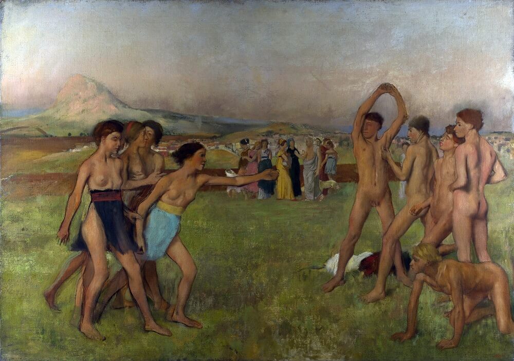 Young Spartans Exercising, 1860 by Edgar Degas