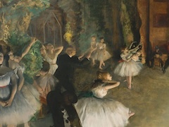 Ballet Rehearsal on Stage by Edgar Degas