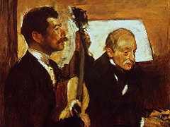 Madame Cezanne in a Red aAmchair by Edgar Degas