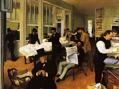 The Cotton Exchange, New Orlean by Edgar Degas