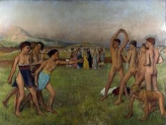 Young Spartans Exercising by Edgar Degas